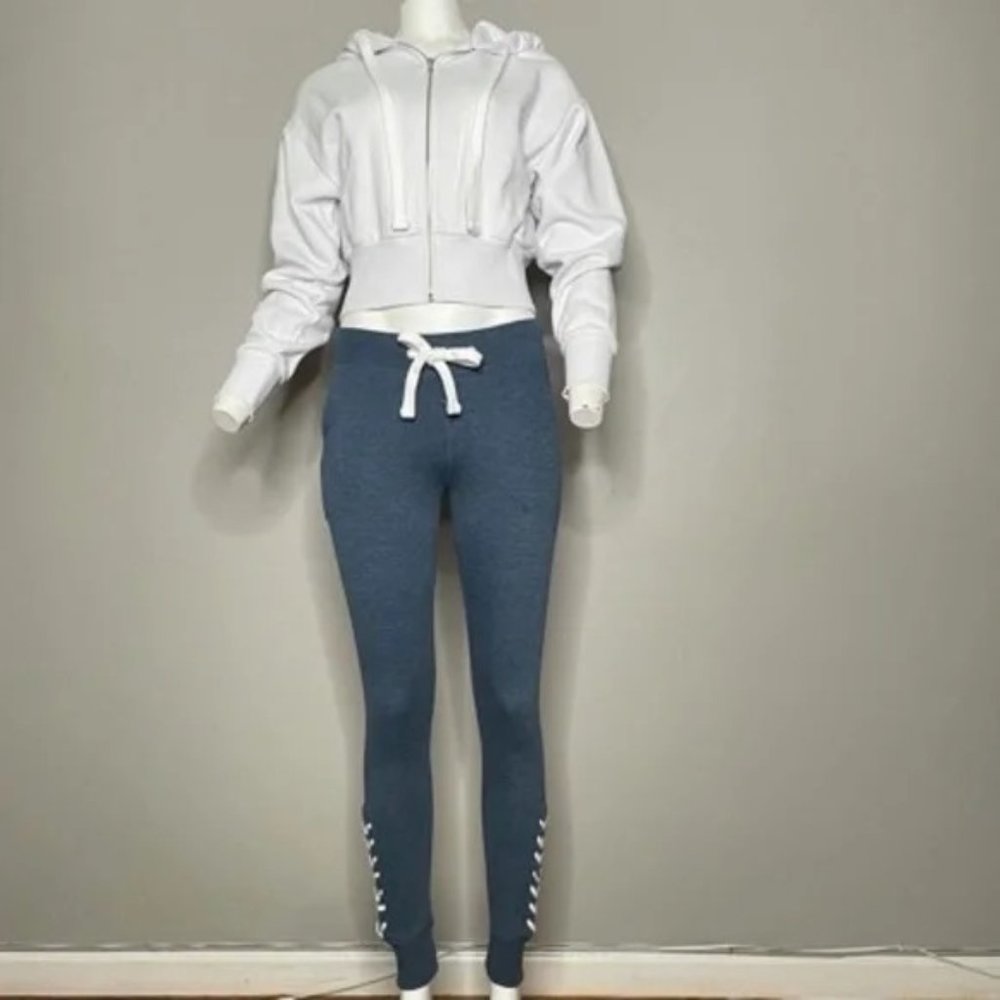 Two Piece Sweatsuit Set Blue / White